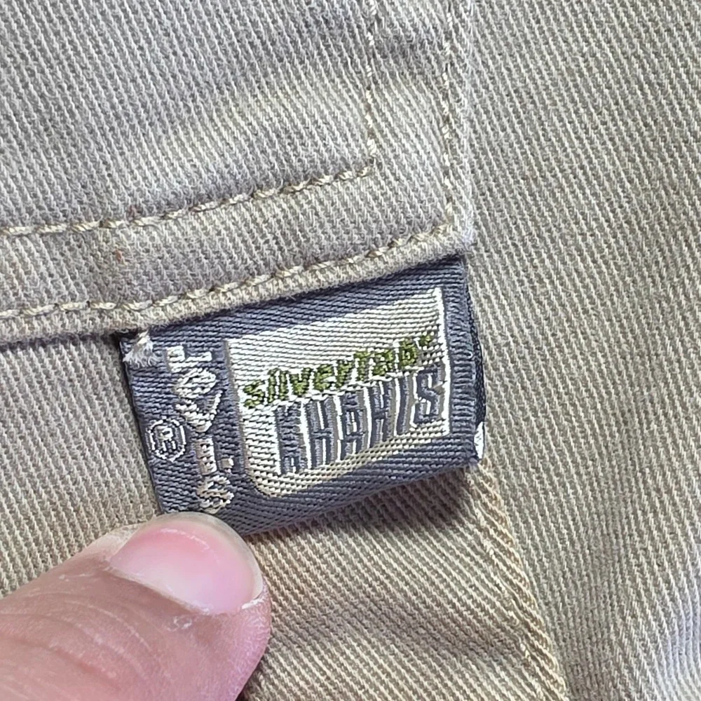 Vintage y2k Levi's Silver Tab Khakis Men's 34x30 Tan Baggy Carpenter Cargo Pants